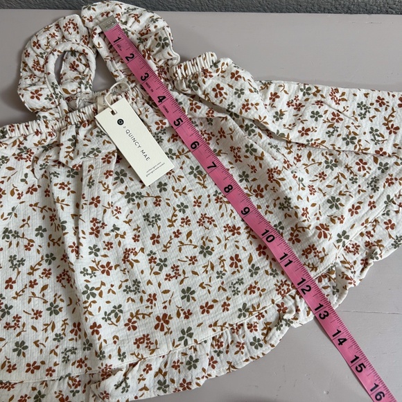 Quincy Mae Ruffle sleeveless floral dress and bloomer set - 6-12M, organic - Picture 10 of 15